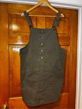 Duluth Trading Co Olive Green Overall Dress